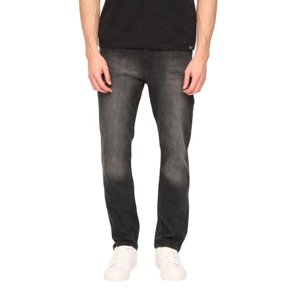 Duck and Cover Mens Elix Cotton Denim Straight Leg Jeans / Black